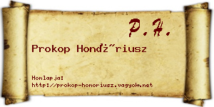 Prokop Honóriusz névjegykártya